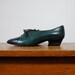 RESERVED /// SALE vintage shoes / oxfords / forest green and black (size 6)