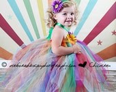 0 - 24 Months Toddler Rainbow Halter Tulle Sun Dress for Birthdays, Pageants, Weddings