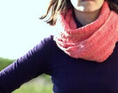 Nuno felted scarf merino wool and hand dyed coral pink cotton gauze