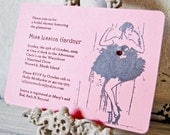 Louise Custom Bridal Shower Invitation - Gocco Printed, Set of 25