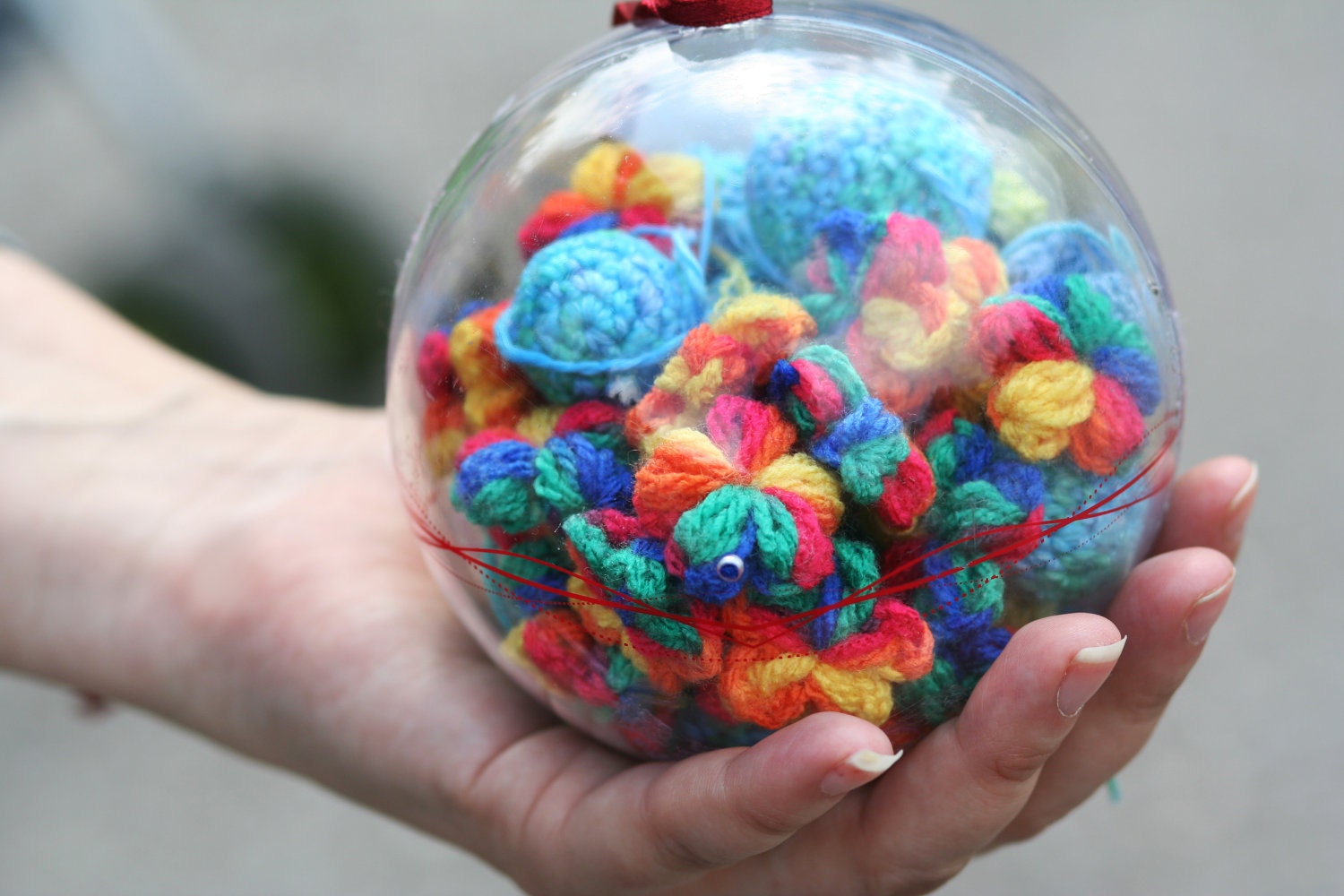17 Crochet Multicolor Flowers In Red, Blue, Green, Yellow, Orange Spring Blossom by dodofit on Etsy