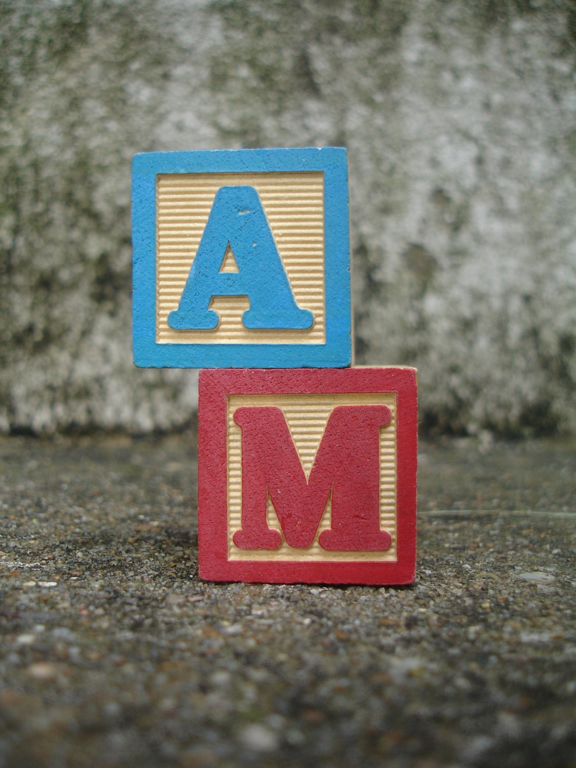 Vintage Wooden Blocks "AM" and "DO"