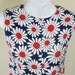 RESERVED for Maya/// 60s Mod Daisy Jumper Romper Red White Blue Floral Sleeveless Womens Medium