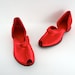 Vintage Red Satin Shoes Genie Slipper Style