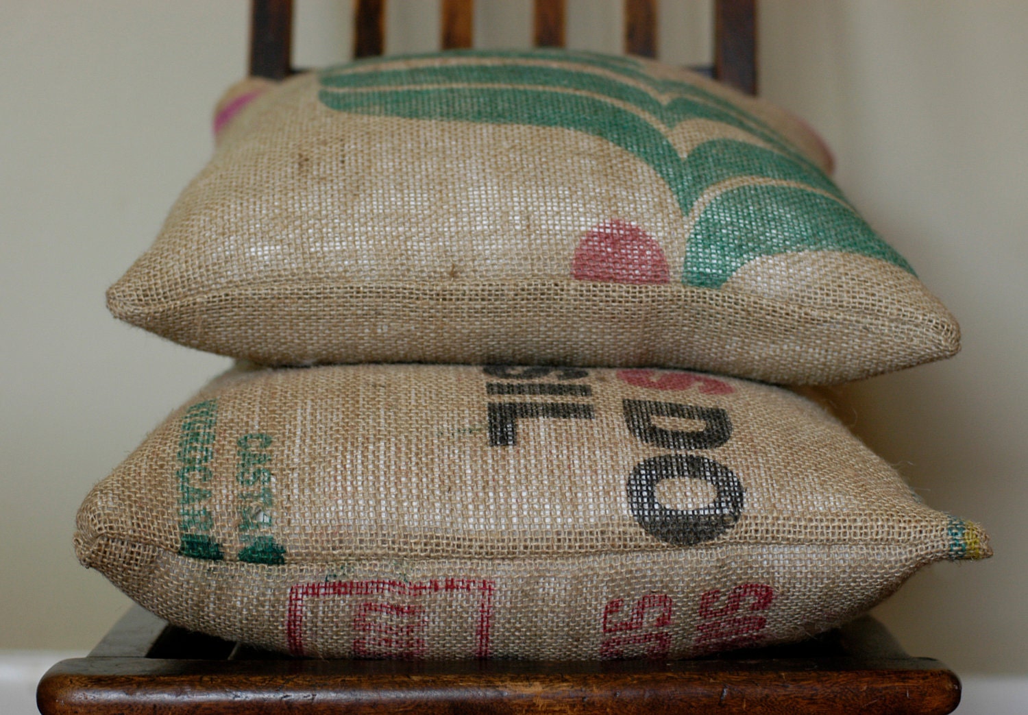 Handmade Coffee Sack Pillow