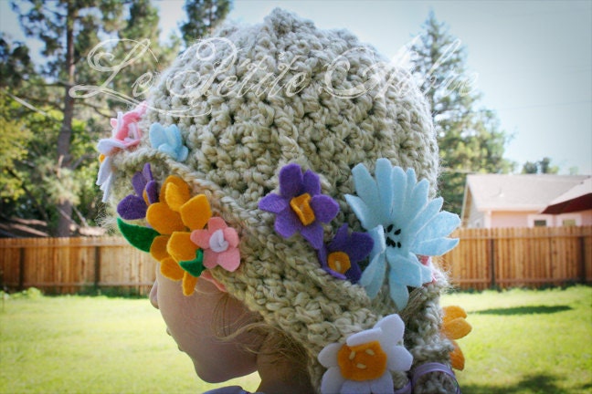 Child Rapunzel Hair Crochet Hat with Braid