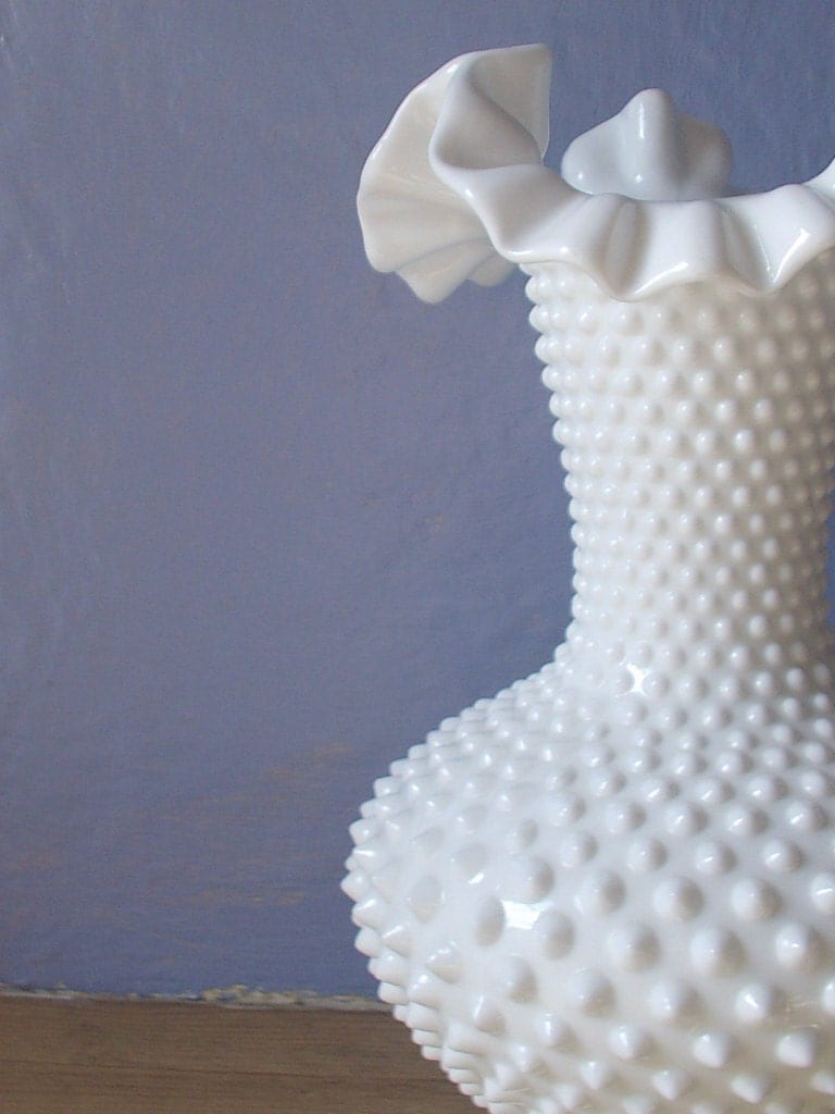 Antique milk glass vase 13 Victorian glass vase by ShoponSherman