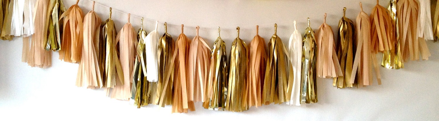 Vintage Inspired Gold Rush 27 Sparkle & Shine Tissue Tassel Garland