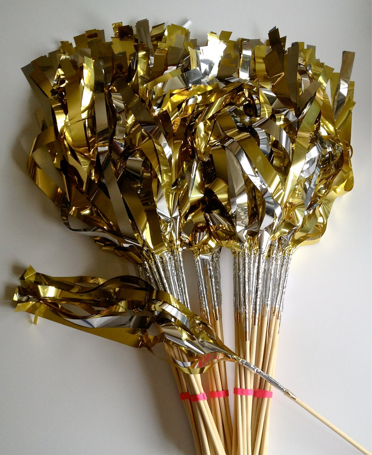 Wands of Wonder, set of 10, Tissue Tassel Mylar