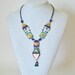Vintage Verdigris Statement Necklace Cobalt Blue Kelly Green Brass Copper