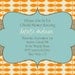 Bridal Shower or Baby Shower Invitation- Fall Autumn Leaves on a Vine Aqua Orange