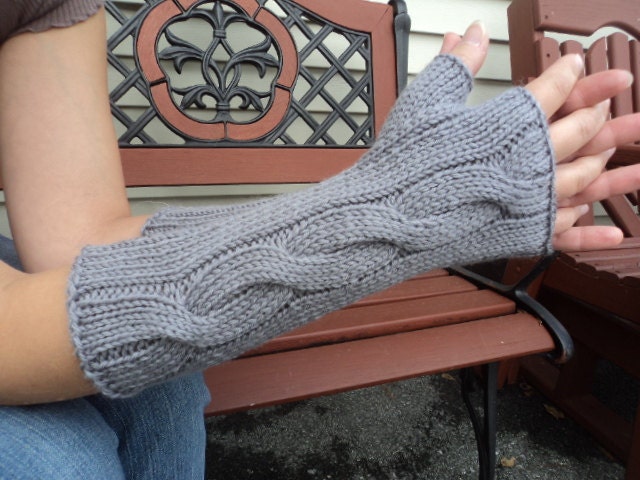 Fingerless Gloves, Bamboo/wool