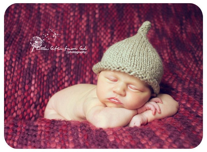 Little Dew Drop Pixie Hat Knitting Pattern - PDF Sale - Instant Digital Download