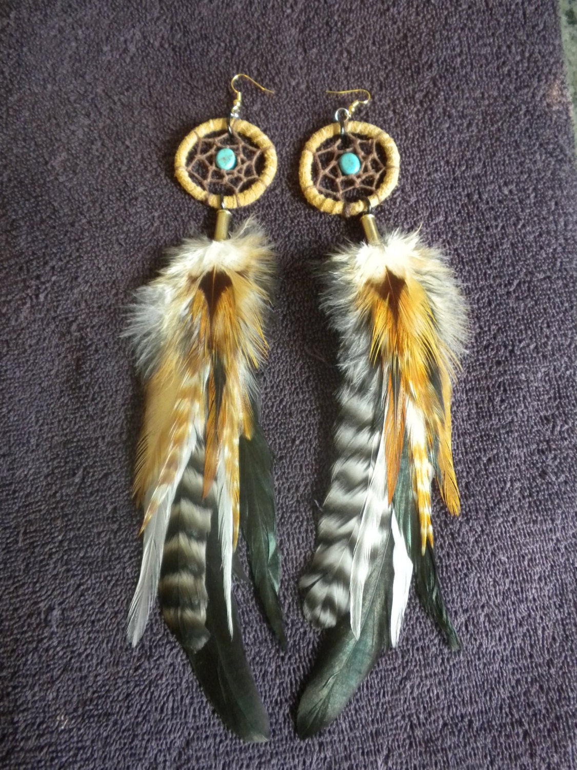 Super Long Natural Dream Catcher Earrings