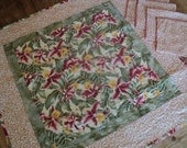 Tropical Quilted Reversible Table Topper, napkins.