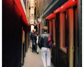 16x24 - travel wall art - Amsterdam art print - city of sex - prostitutes - window shopping - Red Light District - fine art photograph