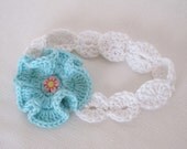 White Baby Pinwheels Headband