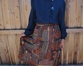 Sale / Vintage Tribal Skirt / 80s A-Line Skirt