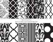 Black and White - Digital Paper Pack - 12"x12" - 300 dpi - 12 Digital papers Il_170x135
