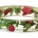 Flower Jewelry- Jewelry Made with Real Flowers- Pink Bracelet- Green Bracelet- Dried Flower Jewelry- Flower Resin Jewelry