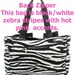 Diaper Bag Personalized Zebra Black Fuchsia Quilted Set