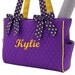 Diaper Bag Personalized Quilted 2pc Purple Gold