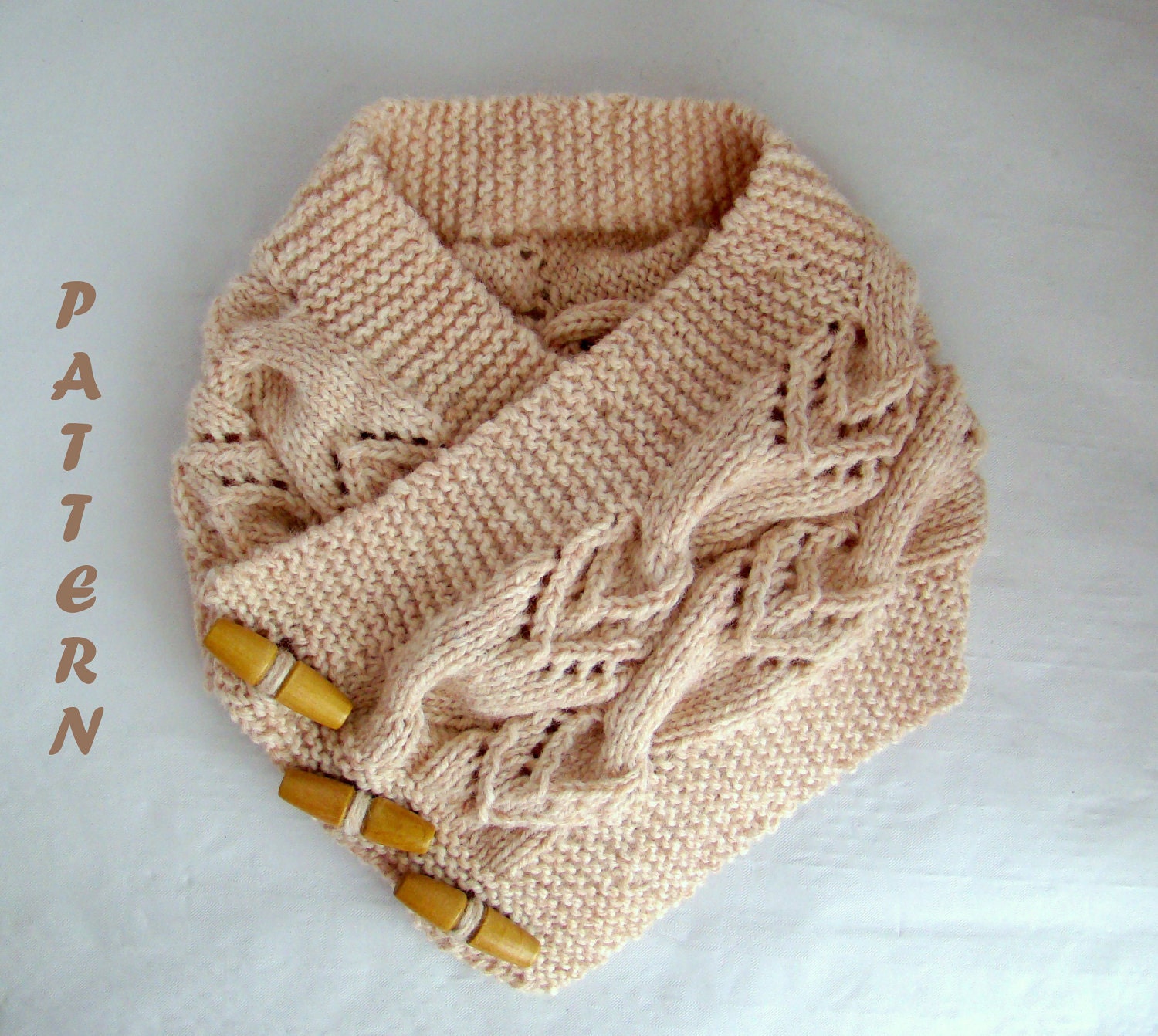 INSTANT DOWNLOAD Pdf Pattern - Wooly Cable Neckwarmer