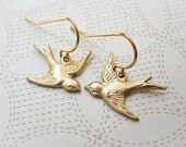 Little Swallow Earrings - Bird Earrings - Whimsical Jewelry - Woodland Jewelry