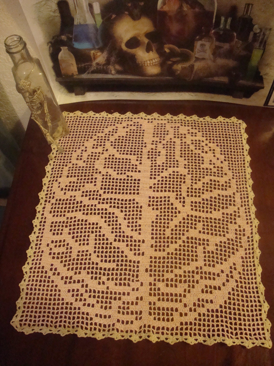 Filet Crochet Brain Doily