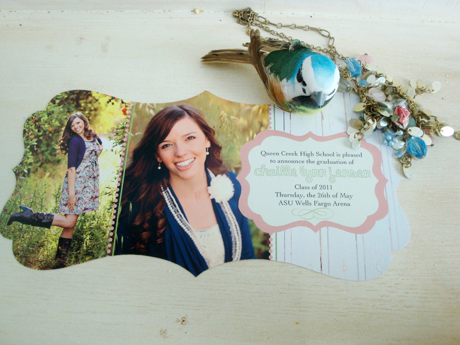 Graduation Announcement - 25 Double Sided 4x8 tea length - 4 photo