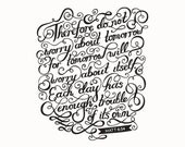 A4 Poster. Hand-Rendered Type: Matt 6v34