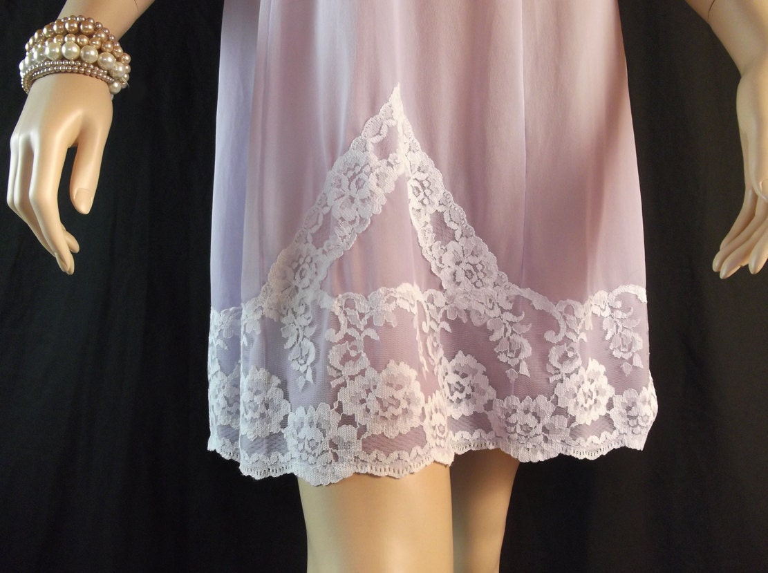 S French Vintage Full Slip Romantic Lingerie Lilac Mini