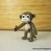 Tiny Crochet Monkey - Micro Crochet Miniature White Gray Monkeys - Made to Order
