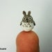 Micro Gray Totoro Rabbit - Tiny Crochet Woodland Rabbits - Made To Order