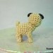 Micro Miniature Tan Pug Dog - Teeny Tiny Dollhouse Miniature Pet - Thread Crochet Animals - Made To Order