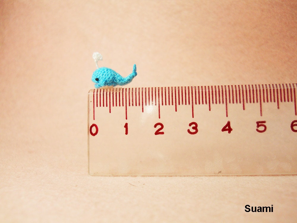 Miniature Blue Whale Dolphin - Micro Amigurumi Crochet Mini Whales - Made To Order