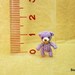 Extreme Micro Bear - Tiny Dollhouse Miniature Animals - 1/2 Inch Scale Crochet Creme Bear Golden Bow