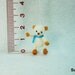 Cute White Bear Blue Bow - Micro Thread Artist Crochet Miniature Mohair Bear - Made To Order