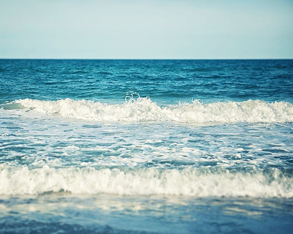 Beach Photography - Turquoise Water - Ocean Decor - Beach House - Seaside Surf - Waves - Beach Home Decor - Aqua, Blue, Teal, White - .