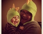 Adult and Baby Dinosaur Matching Set of Fleece Hats