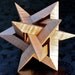Star sculpture star of david wooden origami art fiddleback birch handmade mobile desk ornament
