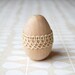 wood egg in vintage ivory lace