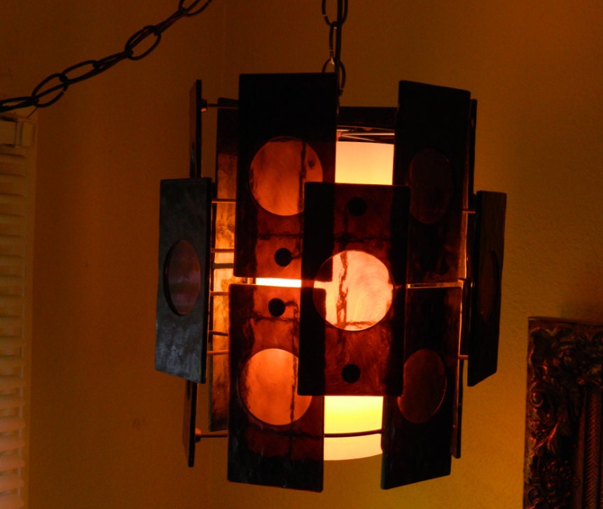Mid Century Space Age Lucite Swag Lamp