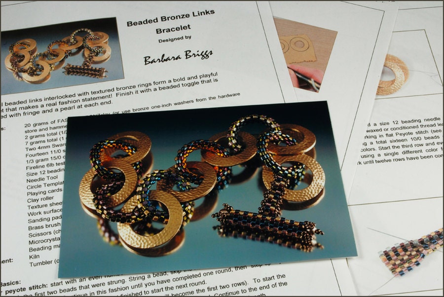 Digital - Pattern for the "Beaded Bronze Links" bracelet