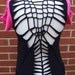 ripped t shirt braided shredded embroidered black and pink shot through the heart altered couture