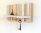 SHORE:  small wood wall shelf geometric modern key rack