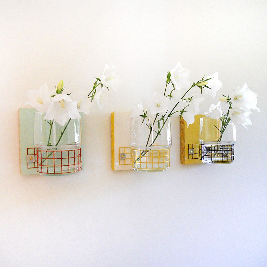 TREEO: modern cottage decor wall mount flower vases