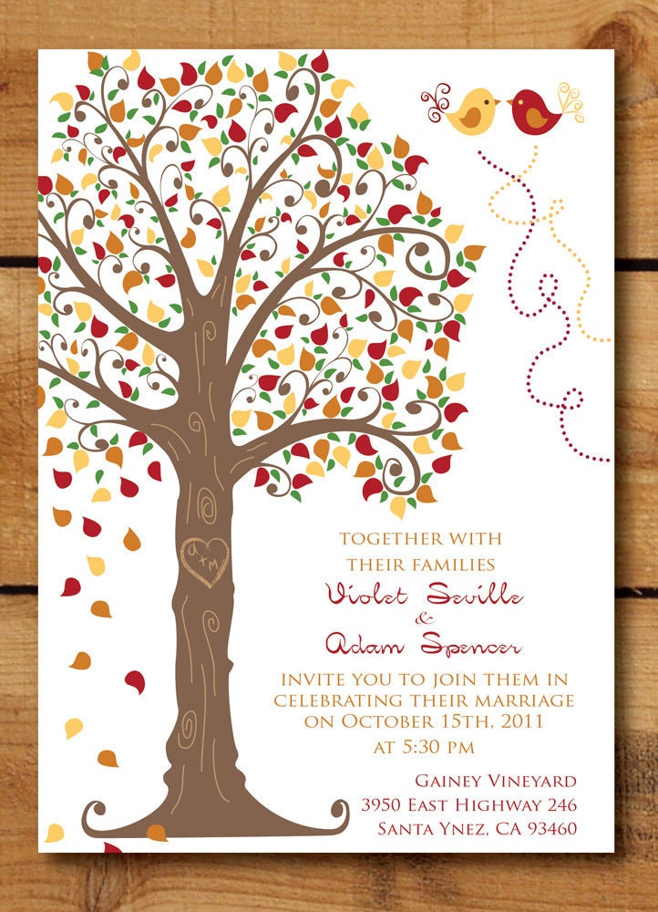 DIY - "Love Tree" Digital Wedding Invitation Suite - 5x7