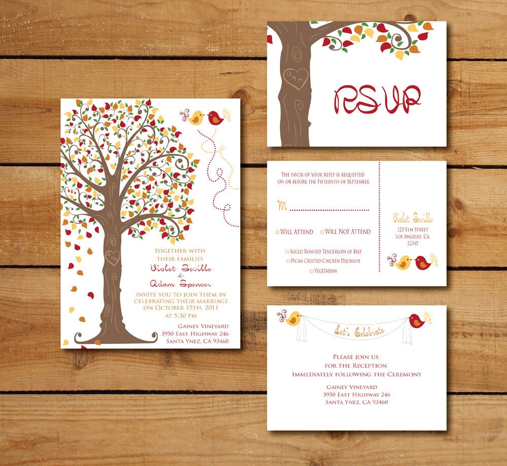 DIY - "Love Tree" Digital Wedding Invitation Suite - 5x7
