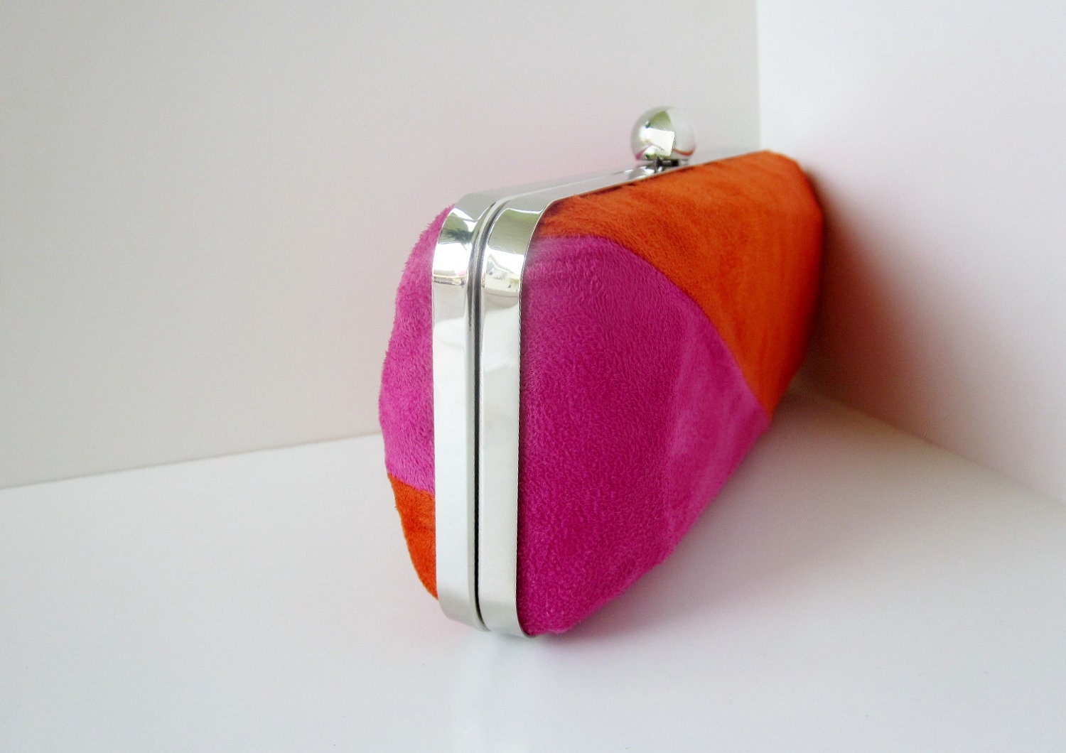 suede clutch purse/color block clutch/Bridesmaid Clutch/minaudiere/Spring wedding/Spring Fashion